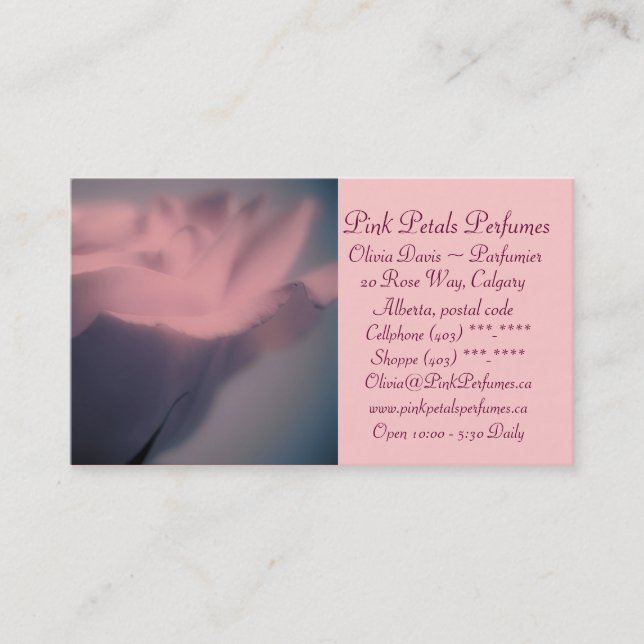 Perfume Shop Business Card Template Stationery Visitenkarte (Vorderseite)