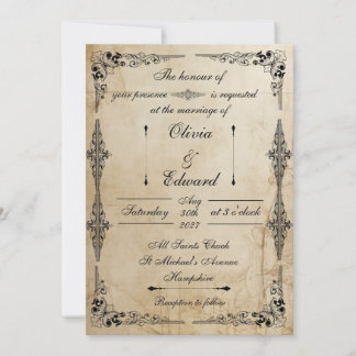 Pergament aus dem 18. Jahrhundert - Hochzeitseinla Einladung
