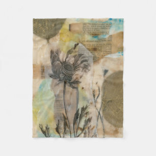 Pergament Blumen-II Fleecedecke