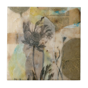Pergament Blumen-II Fliese