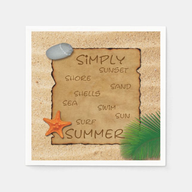 Pergament zum Sandhintergrund - Papier Napkin Serviette (Vorderseite)