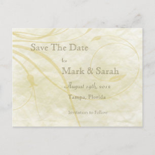 Pergamente Save the Date Ankündigungspostkarte