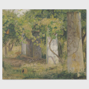 Pergola mit Weintrauben (Weinbergslandschaft) Geschenkpapier