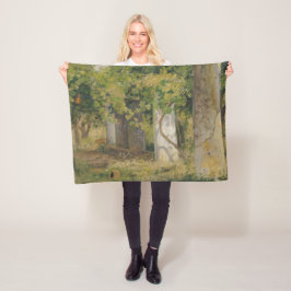 Pergola mit Weintrauben (Weinlandschaft) Fleecedecke