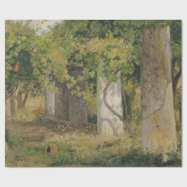 Pergola mit Weintrauben (Weinlandschaft) Geschenkpapier (Flach)