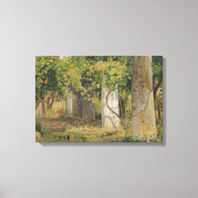 Pergola mit Weintrauben (Weinlandschaft) Leinwanddruck (Vorderseite)