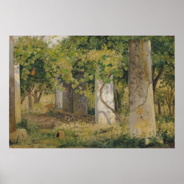 Pergola mit Weintrauben (Weinlandschaft) Poster (Vorne)