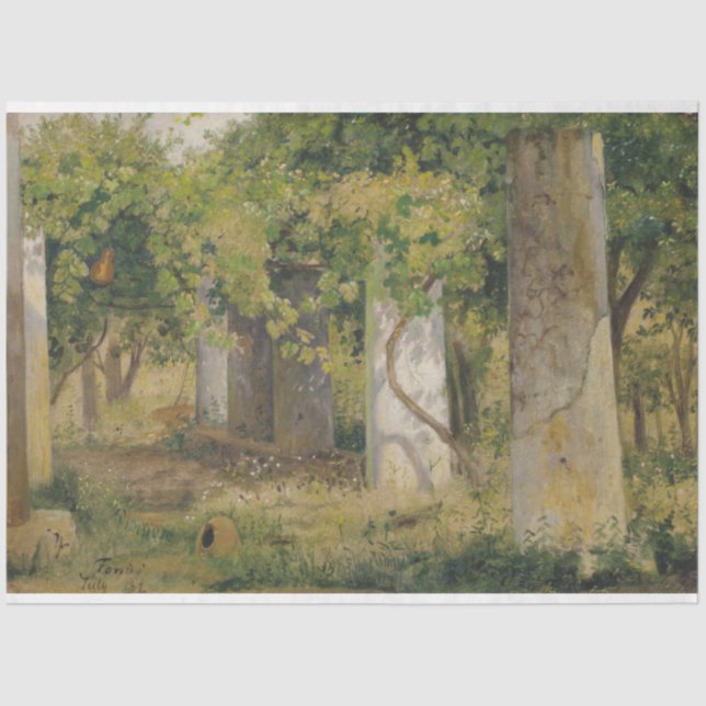 Pergola mit Weintrauben (Weinlandschaft) Seidenpapier (Vorderseite)