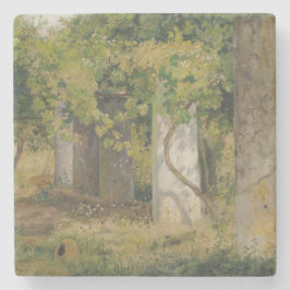 Pergola mit Weintrauben (Weinlandschaft) Steinuntersetzer