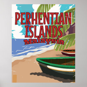 Perhentian-Inseln Malaysia Vintage-Reiseposter Poster