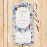 Peri Blue Boho Blume & Grasses Kein Abendessen