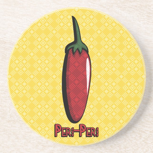 Peri-Peri Chile Pepper Sandstone Coaster Getränkeuntersetzer (Vorne)