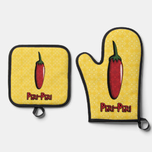 Peri-Peri-Chili Ofenhandschuh & Topflappen-Set