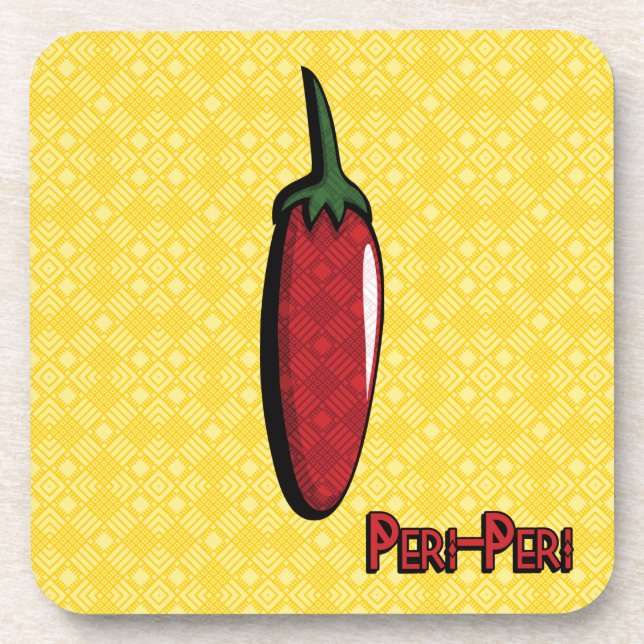 Peri-Peri Chili Pepper Kunststoff-Untersetzer Getränkeuntersetzer (Vorderseite)