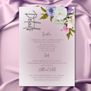 Peri White Mauve Floral Moderne Details Begleitkarte