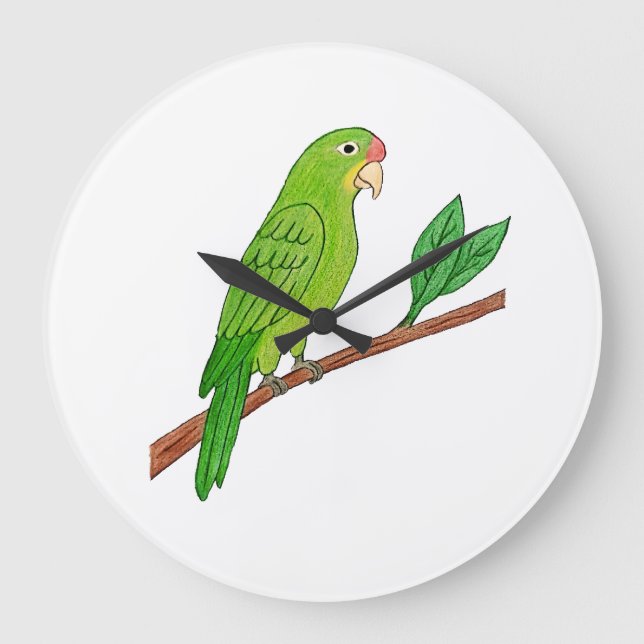 Perico verde del trópico große wanduhr (Vorderseite)