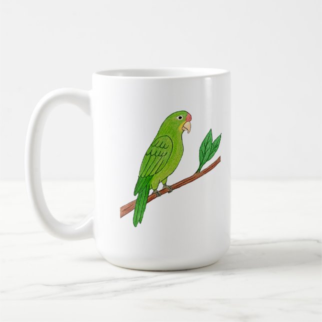 Perico verde del trópico kaffeetasse (Links)