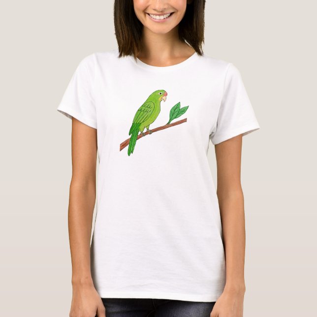 Perico verde del trópico T-Shirt (Vorderseite)