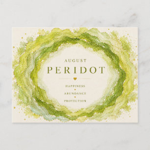 Peridot August-Geburtsstein Postkarte