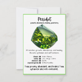 Peridot Crystal Meaning Card Einladung
