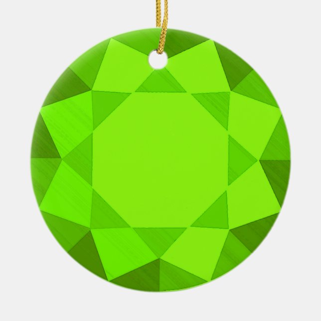 Peridot Gemstone / Jewel Graphic Image Keramik Ornament (Vorne)