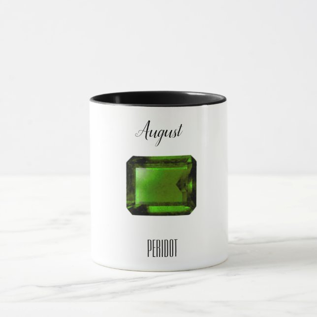 Peridot Green Emerald Coffee Tasse August Gemstone (Zentrum)