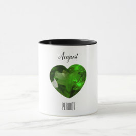 Peridot Green Heart Coffee Tasse August Gemstone