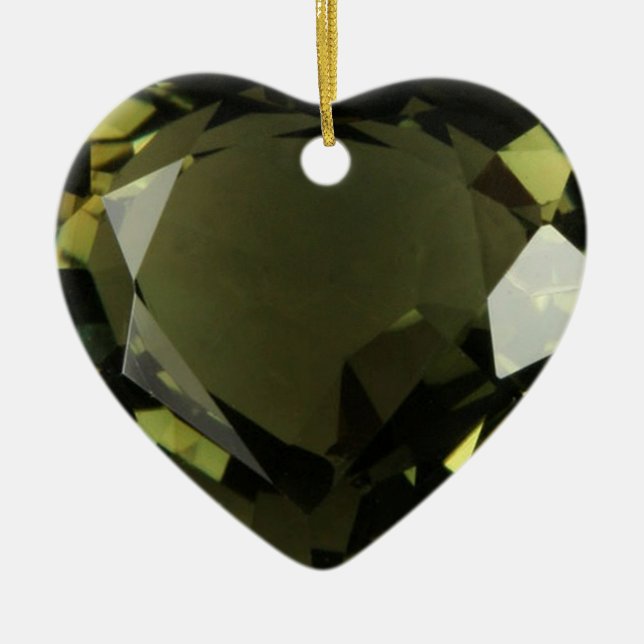 Peridot Heart Keramikornament (Vorne)