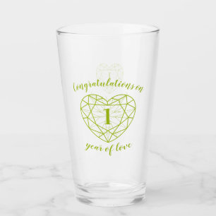 Peridot Jahrestag 1 Jahr der benutzerdefinierten L Glas