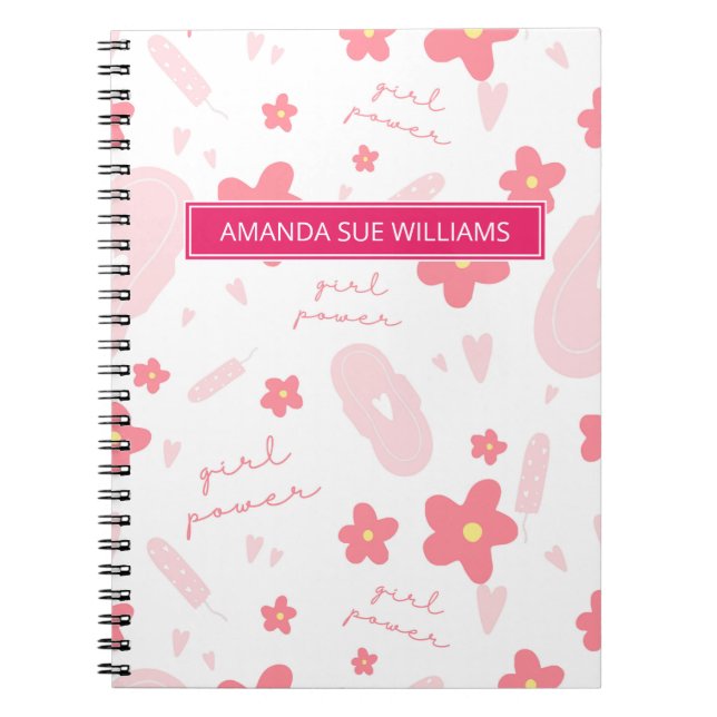 Period / Menstrual Cycle - Your Name /Monogram No Notizblock (Vorderseite)