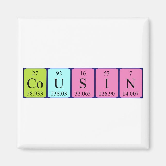 Periodenmagnet des Cousins Magnet (Vorne)