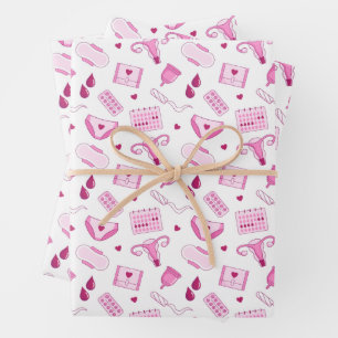 Periodenmuster Geschenkpapier Set