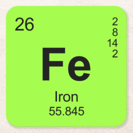 Periodensystem der Elemente (Eisen) Rechteckiger Pappuntersetzer