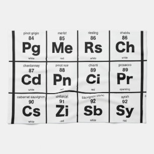 Periodensystem der Weine Küchentuch