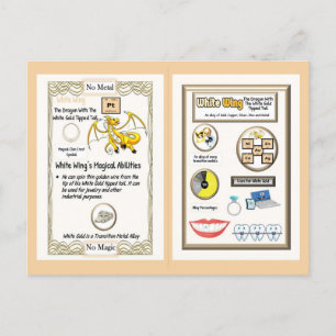 Periodensystem-Drache - Weißgold Postkarte