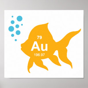 Periodensystem-elementare Goldfische Poster