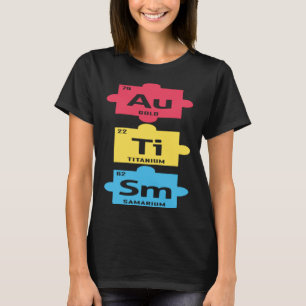 Periodensystem Elemente Farbige Puzzle Autismus Aw T-Shirt