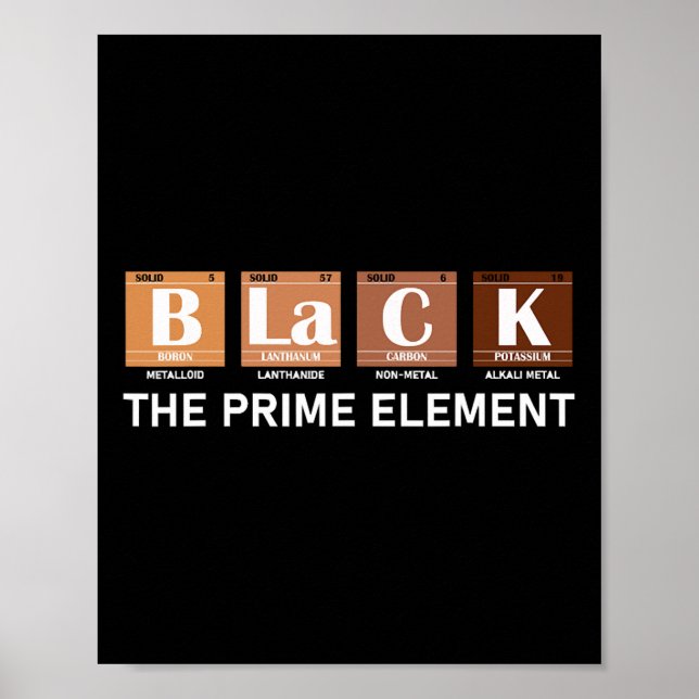 Periodensystem Schwarz Das Prime Element  Poster (Vorne)