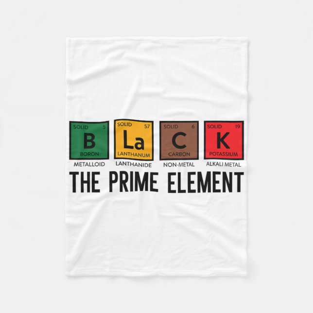Periodensystem Schwarz Das Prime Element Schwarze  Fleecedecke (Vorderseite)