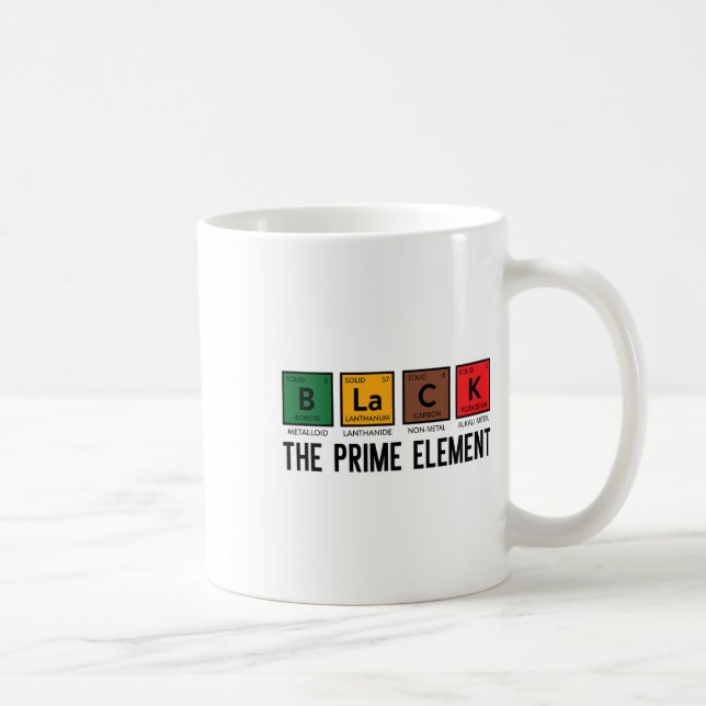Periodensystem Schwarz Die Prime Element Black His Kaffeetasse (Rechts)