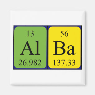 Periodensystemnamenmagnet alba magnet