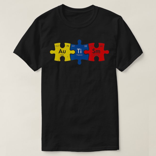 Periodic Element Autismus Puzzle Autismus Bewussts T-Shirt (Design vorne)