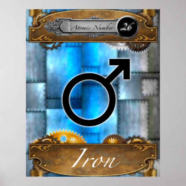 Periodic Element Eisen Atomic Number #26 Poster (Vorne)
