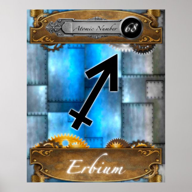 Periodic Element Erbium Atomic Number #68 Poster (Vorne)