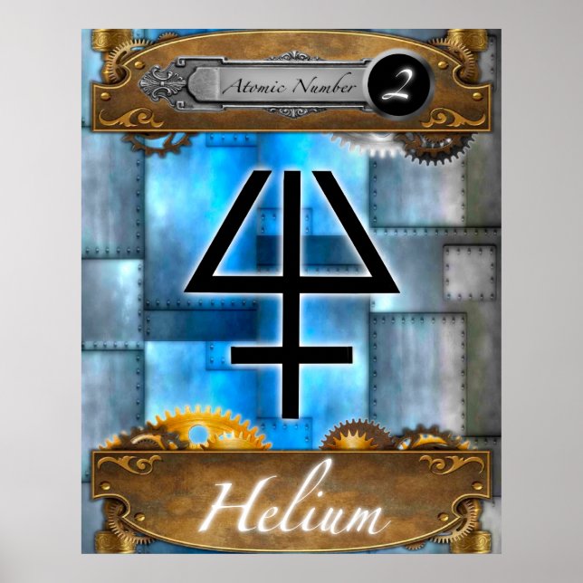 Periodic Element Helium Atomnummer #2 Poster (Vorne)