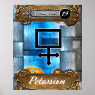 Periodic Element Kalium Atomic #19 Poster