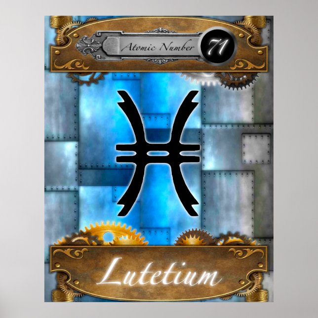 Periodic Element Lutetium Atomic Number #71 Poster (Vorne)