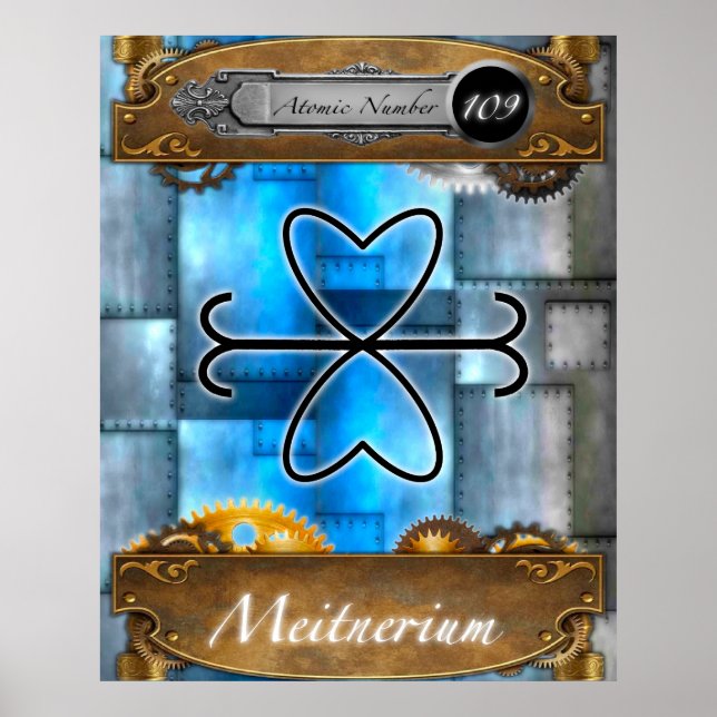 Periodic Element Meitnerium Atomic #109 Poster (Vorne)