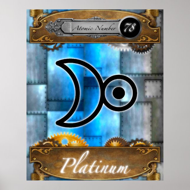 Periodic Element Platinum Atomic Number #78 Poster (Vorne)