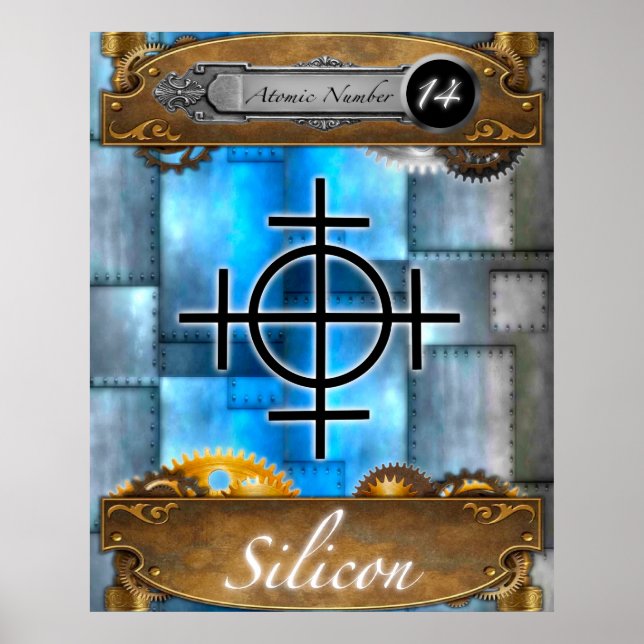 Periodic Element Silicon Atomic Number #14 Poster (Vorne)